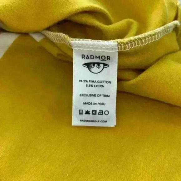 Taylor BobRad Retro Collar Ombre Polo mustard white sz XL - Picture 4 of 9